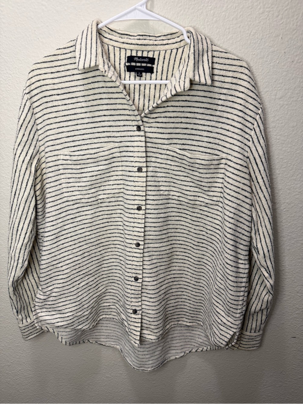 Madewell Cream and Black Thin-Stripe Button-Down Shirt